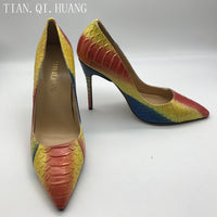 Original New style high quality women Genuine Leather high heels party fashion girls sexy shoes TIAN.QI.HUANG Brand