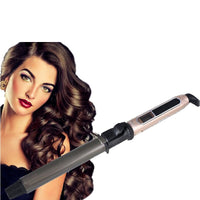 USHOW Professional Rotating Curling Iron Nano Titanium Black + Gold Hair Curler with LED Digital Temperature Display