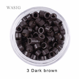 WZSQJN - Original 1000Pcs 4.0*2.7*2.7mm Hair Extension Tools Micro Rings Beads Links With Screws 7 Colors Optional