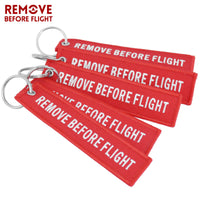 Original REMOVE BEFORE FLIGHT Wholesale Keychain for Motorcycles and Cars Key Chains Jewelry 100 PCS Aviation Gifts Embroidery Key Chain