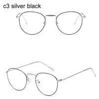 Original Computer Glasses 2021 Spectacle Frames Anti Blue Light Goggles Metal Eyeglasses Frame Women Round Clear Lens Fake Glasses