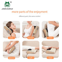 JinKaiRui Neck Massage Pillow Infrared Heating Shiatsu Massager Device Kneading Massage with wave curve design healthy Massager