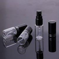 100pcs/lot 5ml 10ml 15ml Portable Black Glass Perfume Bottle With Atomizer Empty Cosmetic Containers For Travel