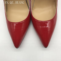 Original NEW arrivel Woman Sexy Red Pumps High Quality Suede Shoes High Heel Nightclub Patent Leather Shoes
