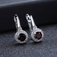 Original GEM & BALLET 3.15Ct Natural Red Garnet Earrings Ring Set 925 Sterling Silver Gemstone Classic Jewelry Set For Women Fine Jewelry