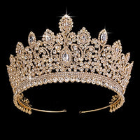 Original Wedding Crown Jewelry Vintage Ethnic Bridal Hair Tiaras Copper CZ Luxury Rhinestone Tiaras And Crowns BC3715 Couronne De Mariage