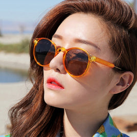 Original Round Orange Sunglasses For Women Luxury 2022 Men Brand Designer Eyewear Shades Ladies Alloy Sun Glasses UV400 Eyeglasses