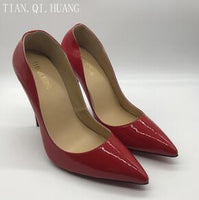 Original NEW arrivel Woman Sexy Red Pumps High Quality Suede Shoes High Heel Nightclub Patent Leather Shoes