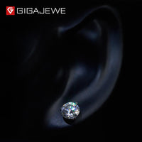 Original GIGAJEWE Total 3ct EF VVS1 Diamond Test Passed Moissanite 18K White Gold Plated 925 Silver Earring Jewelry Woman Girl Gift
