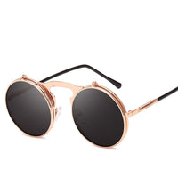 LEONLION - Original 2021 Steam punk Sunglasses Men Fashion 2021 Street Beat Round Eyeglasses Outdoor Oculos De Sol Feminino UV400