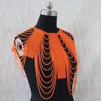 Original Dudo Fashion Bridal Jewelry Sets Acrylic Beads Shoulder Jewelry Orange / Red / Pink Long Necklace African Collar Style For Women