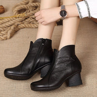 Original GKTINOO Autumn Winter Woman Genuine Leather Ankle Boots Female Casual Shoes Women Waterproof Warm Snow Boots Ladies Shoes