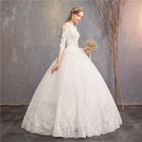 Original Half Sleeve Wedding Dresses 2022 New Luxury Lace Embroidery Ball Gown Wedding Dress Can Custom Made Vestido De Noiva