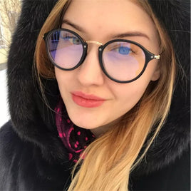 Original blue light glasses frame computer glasses spectacles round transparent female l women's eyeglasses frame 2018 Optical frames clear