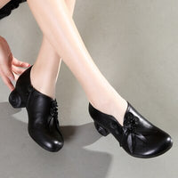 Original GKTINOO Flower Genuine Leather women pumps high heels shoes for women Female Soft Autumn Handmade office Shoes