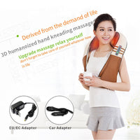 JinKaiRui 16 Massage Heads Heating Neck Shoulder Kneading Massager Cervical Therapy Health Care Back Waist Pain ReliefRelaxation