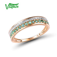 Original VISTOSO 14K Rose Gold Rings For Lady Genuine Shiny Diamond Fancy Ruby Sapphire Emerald Engagement Anniversary Chic Fine Jewelry