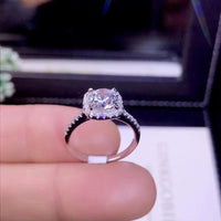 Original Round Silver Moissanite Ring 1ct D VVS Luxury Moissanite Weding Ring for Women
