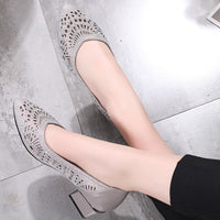 Original GKTINOO 2022 New Summer Fashion Pumps Cut-outs Women Crystal Casual Ladies Shoes High Heels Tenis Feminino Genuine Leather