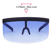 ALOZ MICC - Original Women Oversize Shield Visor Sunglasses Women Retro Windproof Glasses Men Shield Visor Flat Top Hood Eyeglasses Q439