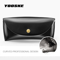 YOOSKE Durable PU Leather Box for Eyeglasses Men Women Classic Black Sunglasses Cases Curved Professional Design Box Bag Case