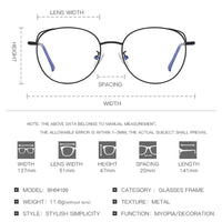 SHAUNA - Original Anti-Blue Light Fashion Women Polygons Eyeglasses Frame Ultralight Metal Optical Glasses Frame
