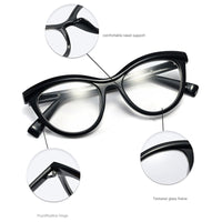 SHAUNA - Original Fashion Mixed Colors Women Cat Eye Glasses Frame Ladies Optical Eyeglasses Frames