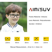 AIMISUV - Original Square Kids Glasses Frame Fashion Silicone Flexible Optical Eyeglasses Frame Children 2022 Boy Girls Clear Glasses UV400