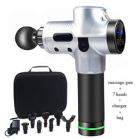 30 Speed 7 Heads Neck Pain Massager Deep Tissue Muscle Massager Relax Body Massage Gun LCD Display Fascia Gun