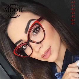 Original Fashion Women Cat Eye Reading Glasses Light Clear Eyeglasses Frame Lens Presbyopia Spectaclese Glasses +1.0 To +4.0