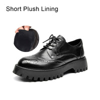 Original Beau Today Brogue Shoes Women Genuine Cow Leather Wintip Round Toe Cross-Tied Thick Sole Ladies Derby Shoes Handmade 21839