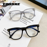 YOOSKE Computer Blue Light Glasses Frame Men Vintage Eyeglasses for Women Retro Transparent Fake Eyeglass Black Optical Frames