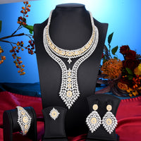 Original GODKI Luxury Trendy Double Layer Nigerian Jewelry sets For Women Wedding Cubic Zircon CZ Chokers Dubai Gold Bridal Jewelry Set