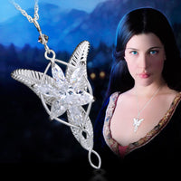 Original 925 Sterling Sliver Wedding Jewelry Lord Princess Arwen Evenstar Pendant Necklaces for Women Arwen Crystal