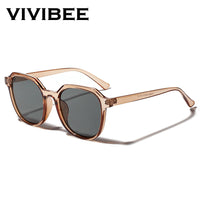 VIVIBEE - Original Summer Eyeglasses Fashion Transparent Grey Square Sunglasses for Women 2022 Trendy Sun Glasses Vintage Men Shades