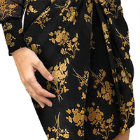 Original Women Plus Size Dress Mesh Sleeve Fashion V-Neck Bodycon Dress Ruffles Pleated Elegant Long Sleeve Evening Party Dress Vestidos