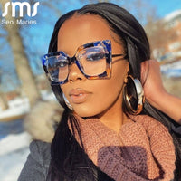 SMS SEN MARIES - Original Vintage Glasses Women Men Square Clear Glasses Optical Eyeglasses Frame Transparent Lens Spectacle Frame NOT Anti Blue Light