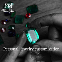 Original Kuololit Customize OEC Moissanite Ruby Emerald Sapphire Solid Gold RING and earrings Fine Jewelry Engagement Rings for Women