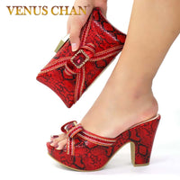Original Sexy Style Nigerian Shoe and Bag Set 2020 Fashion African Party Shoes and Bag Shoes with Matching Bags Party Shoes in Fuchsia