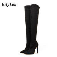 Original Eilyken 2022 Winter Over The Knee Women Boots Stretch High Heel Slip on Shoes Pointed Toe Woman Long Boots Size 35-43