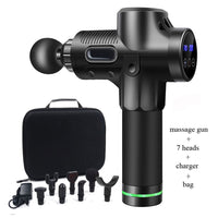 7 Heads LCD Touch 30 Speed High Frequency Massage Gun Muscle Relax Body Relaxation Electric Fascial Gun Massager Pistolet