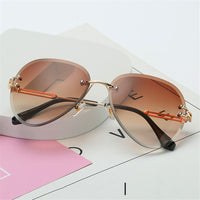 Original Rimless Sunglasses Women Brand Designer Sun Glasses Gradient Shades Cutting Lens Ladies Frameless Metal Eyeglasses UV400