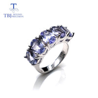 Original Tanzanite ring natural gemstone oval 5*7mm in 925 sterling silver simple design shiny precious stone jewelry for wife daily wear