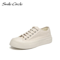 Original Smile Circle Chunky Sneakers Women Flat Platform Canvas Shoes Spring Summer Fashion Round toe Casual Shoes Ladies Sneakers