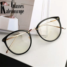 KALEIDOSCOPE GLASSES OFFICIAL STORE - Original Transparent Women's Frame Degree Eyeglasses Oversized Cat Eye Glasses Frame Clear Lens Glasses