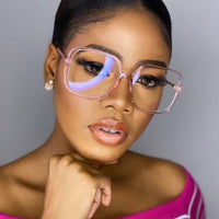 Original New Fashion Vintage Clear Square Glasses Frame Women Brand Designer Fresh Big Transparent Eyeglasses Female Optical Spectacles