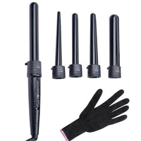 5 in 1 Hair Curling Iron Wand Set Crimp Corrugation 9-32mm Crimper with Interchangeable Curler Roller Tongs Salon Hair Waver