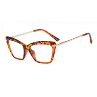 SHAUNA - Original Spring Hinge Unique Faceted Eyeglasses Frame Women Transparent Cat Eye Glasses UV400