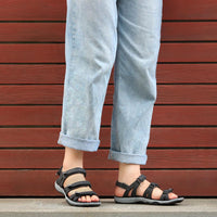 Original GRITION Women Sandals Summer 2020 Flat Casual Sturdy Comfortable Sandals Ourdoor Beach Ladies Wear-Risistant Shoes Plus Size 41