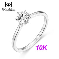 Original Kuololit Solid 58514K10K Yellow gold Natural moissanite Rings for Women VVS D color Solitaire  set ring for anniversary wedding